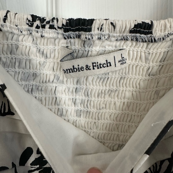 Abercrombie & Fitch Black and White Floral Midi Dress L - Picture 9 of 10